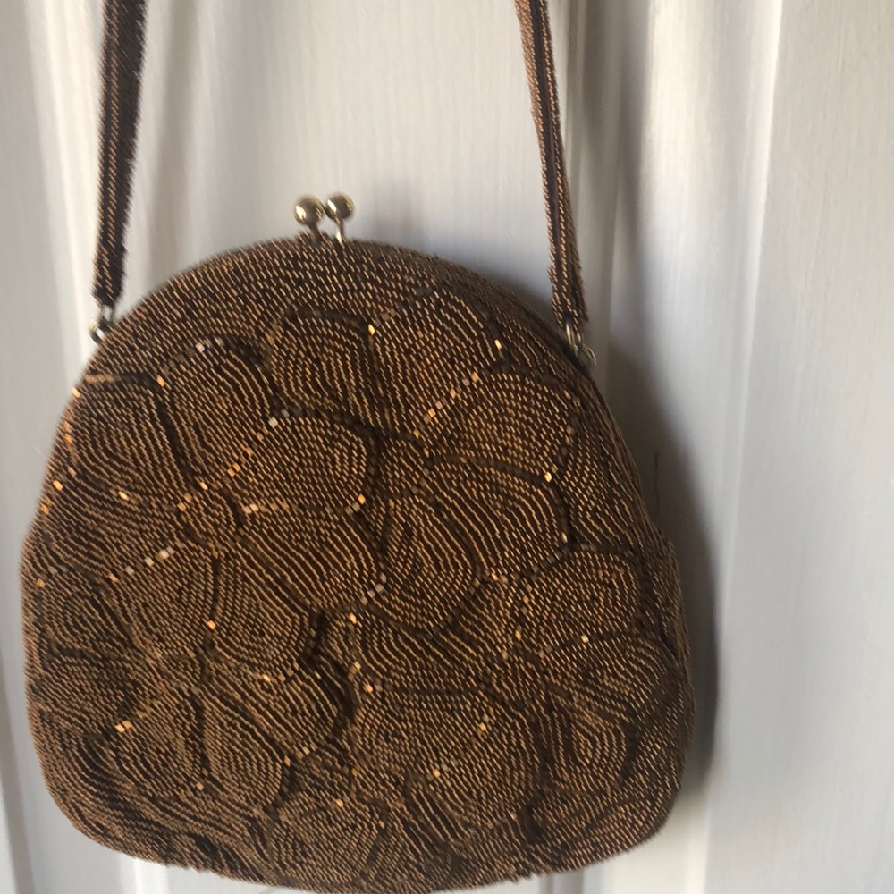 Adorable vintage cognac colored evening bag.